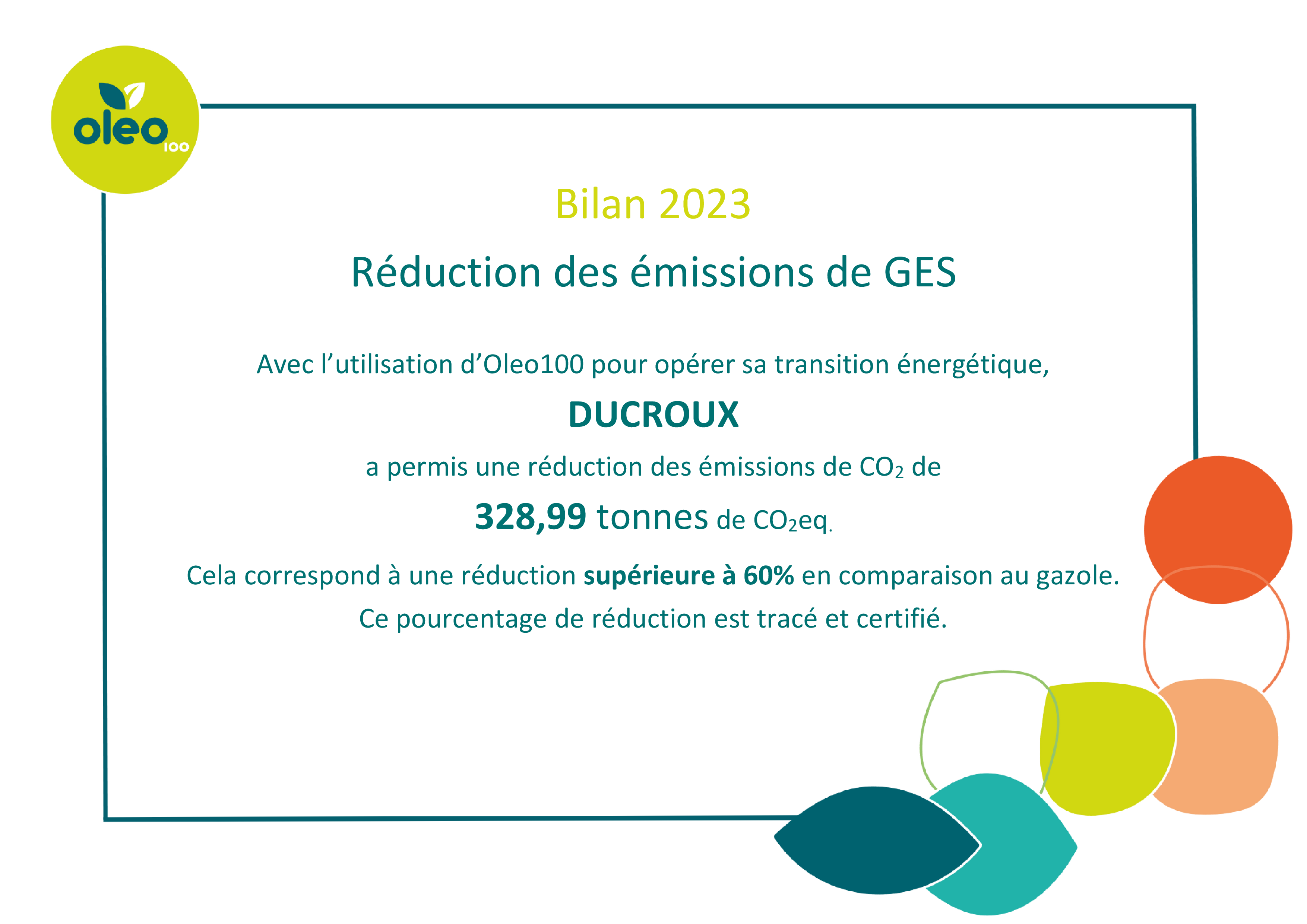 Reduction des GES transports DUCROUX 2023